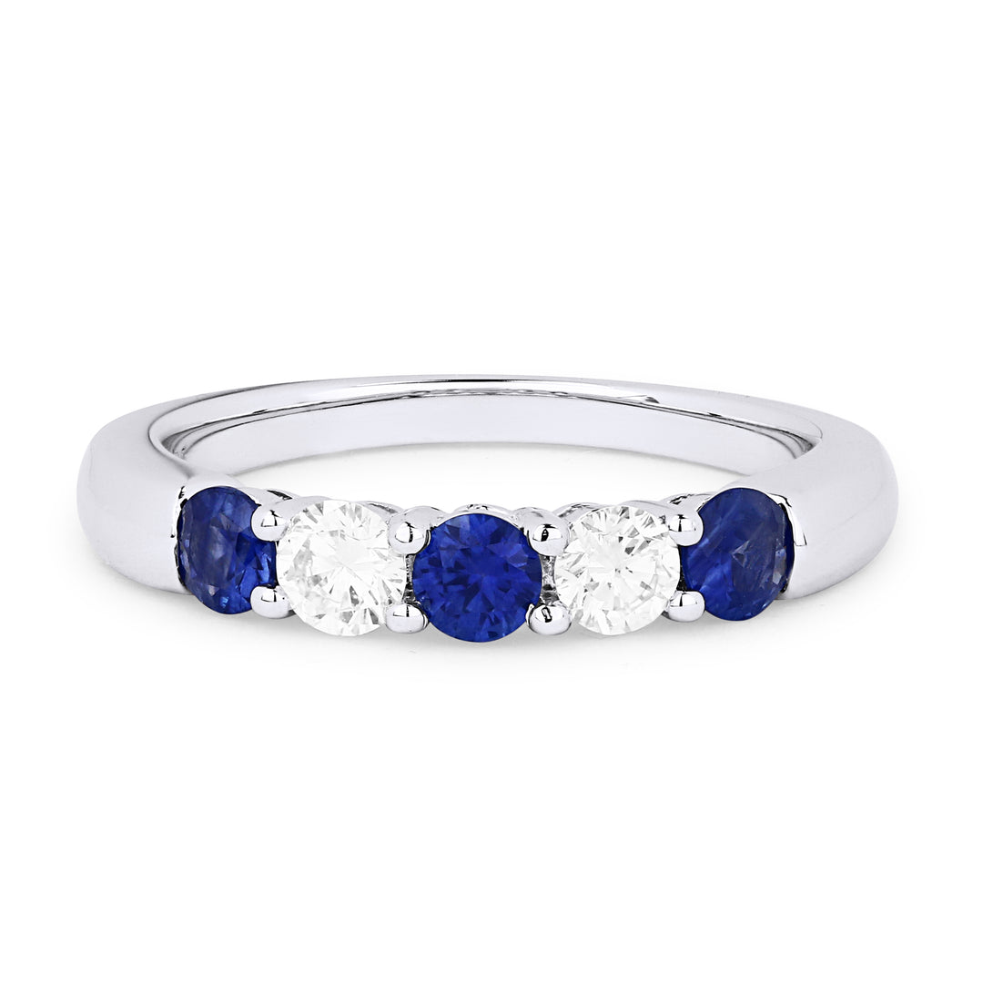 Madison L 14K White Gold Sapphire Stackable Ring - style R1224SAW