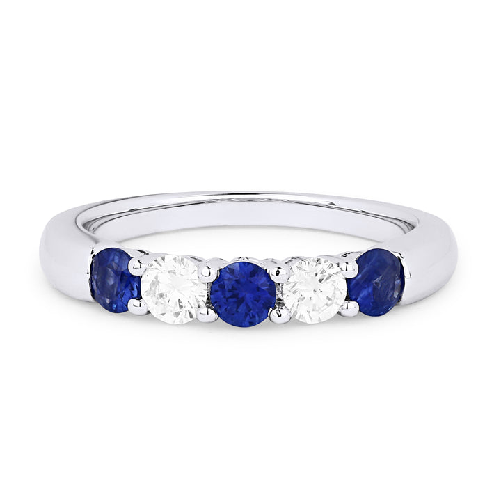 Madison L 14K White Gold Sapphire Stackable Ring - style R1224SAW