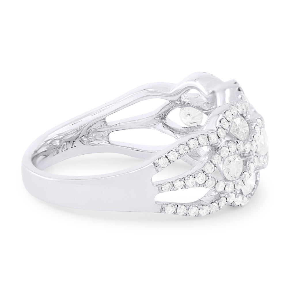R1234 - 14K White Gold Diamond Cocktail Ring