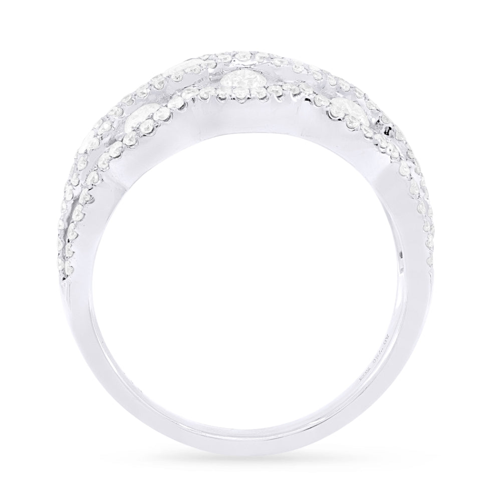 R1234 - 14K White Gold Diamond Cocktail Ring