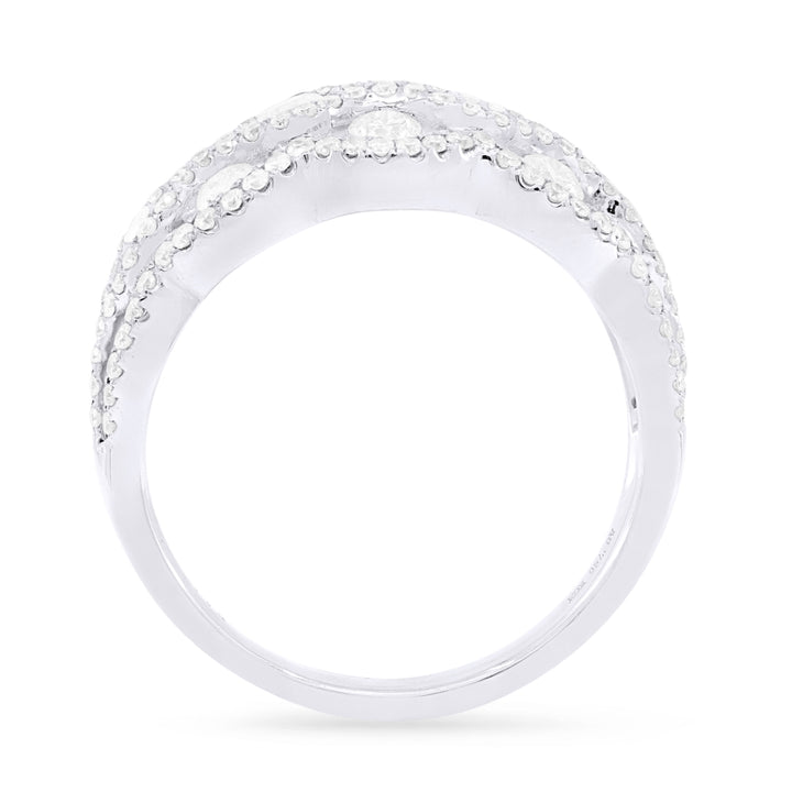 R1234 - 14K White Gold Diamond Cocktail Ring