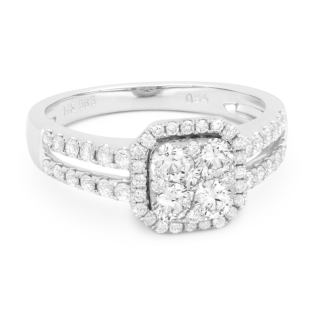 Madison L 14K White Gold Diamond Cushion Ring - style R1235W
