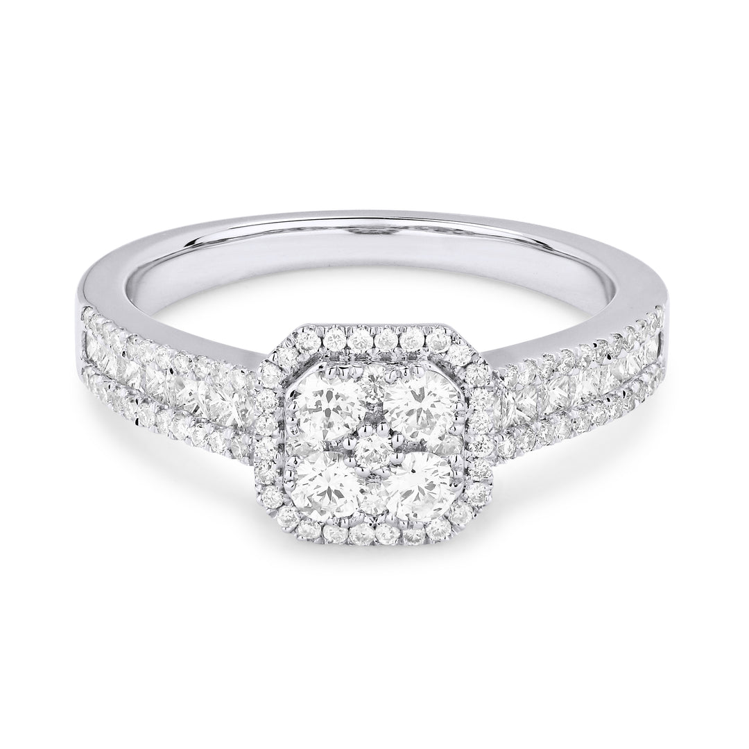 Madison L 14K White Gold Diamond Cushion Ring - style R1237W