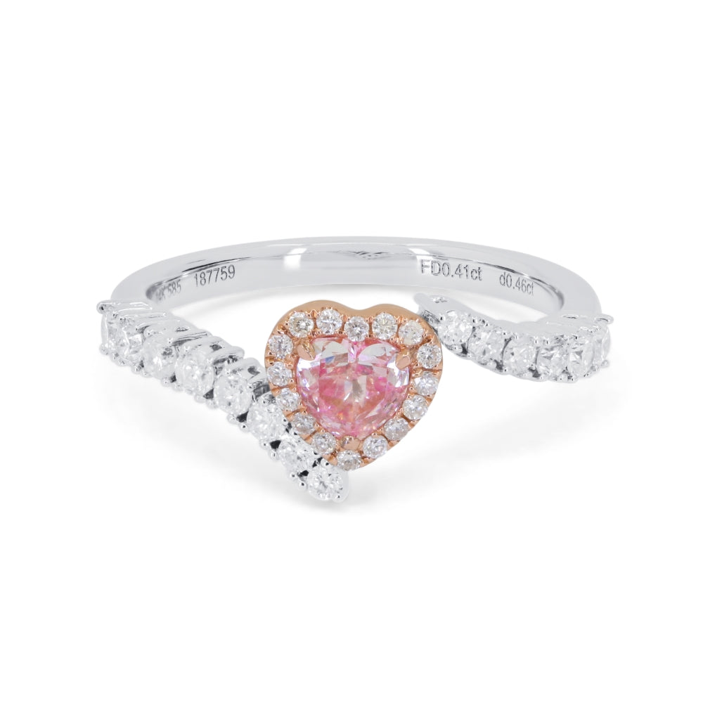 Madison L 14K White Gold Fancy Pink Diamond Heart Ring - style R1242PDW