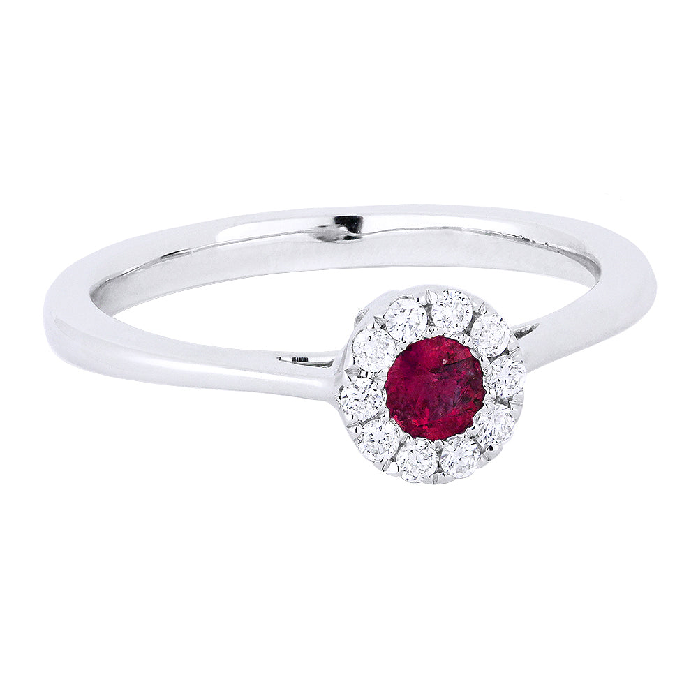 Madison L 14K White Gold Ruby Round Ring - style R1258RUW