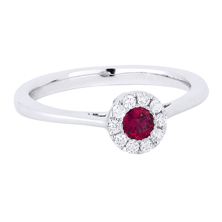 Madison L 14K White Gold Ruby Round Ring - style R1258RUW