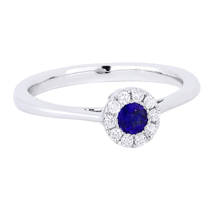 Madison L 14K White Gold Sapphire Round Ring - style R1258SAW