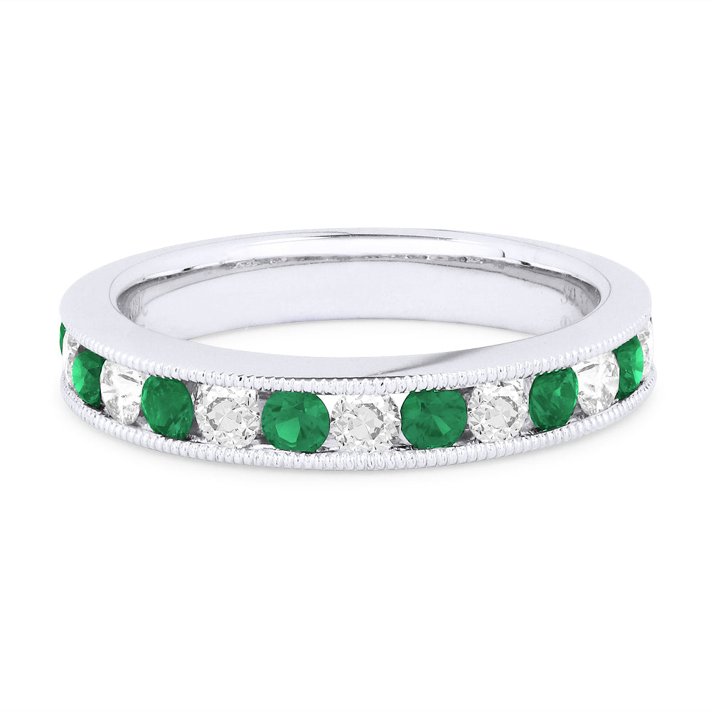 Madison L 18K White Gold Emerald Stackable Ring - style R1266EMW