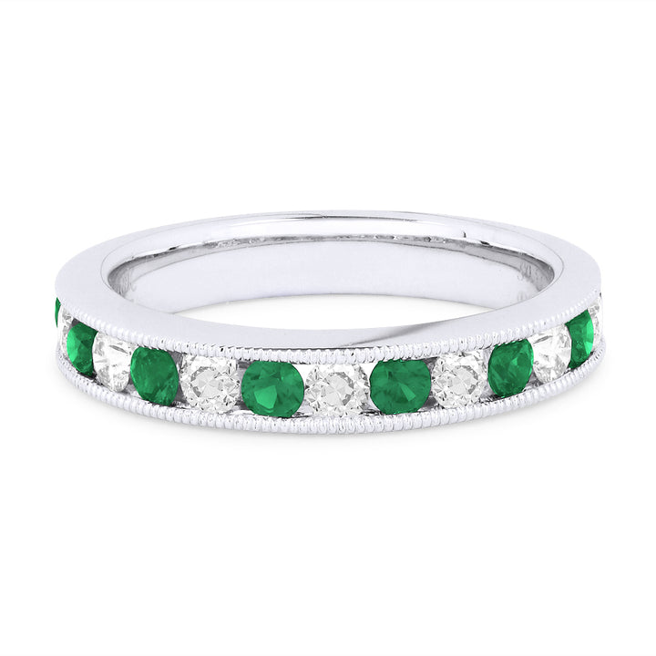 Madison L 18K White Gold Emerald Stackable Ring - style R1266EMW