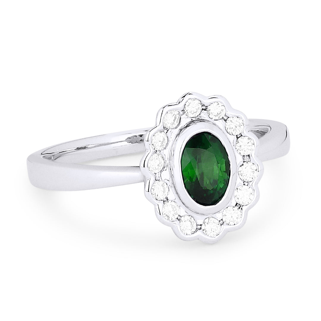 Madison L 14K White Gold Emerald Oval Ring - style R1288EMW