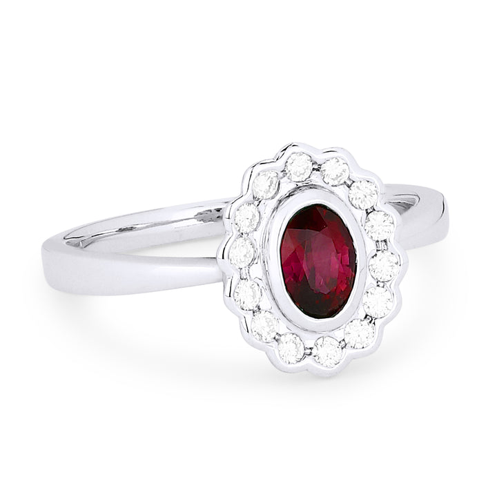 Madison L 14K White Gold Ruby Oval Ring - style R1288RUW