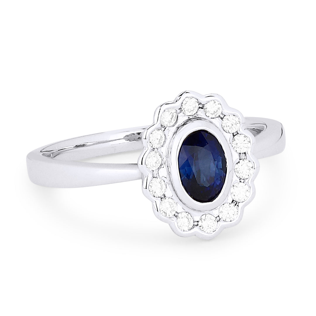 Madison L 14K White Gold Sapphire Oval Ring - style R1288SAW