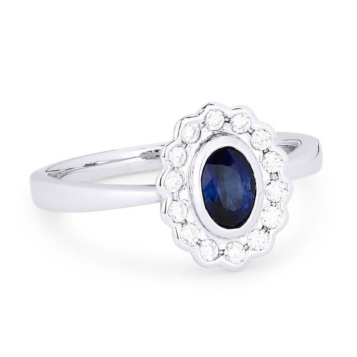 Madison L 14K White Gold Sapphire Oval Ring - style R1288SAW
