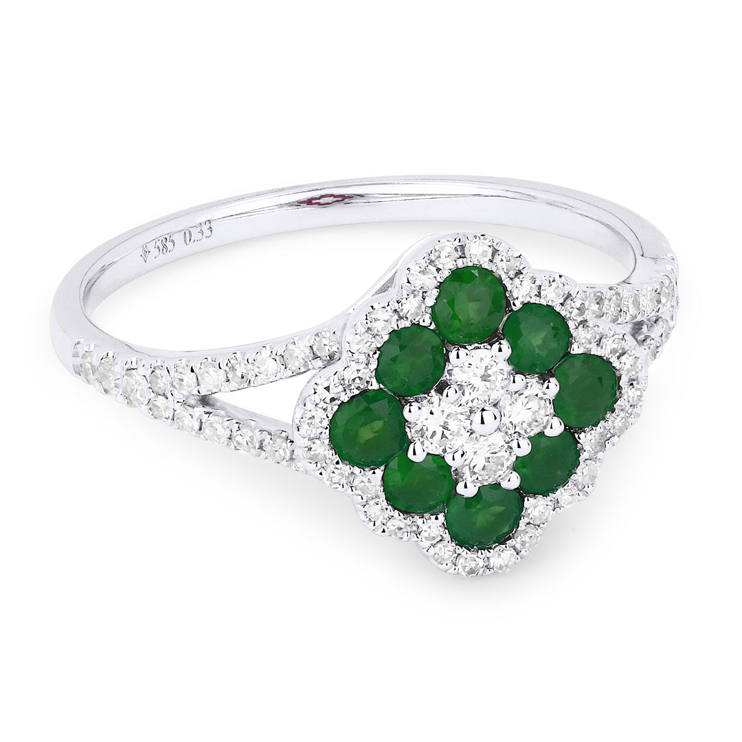 Madison L 14K White Gold Emerald Ring - style R1295EMW