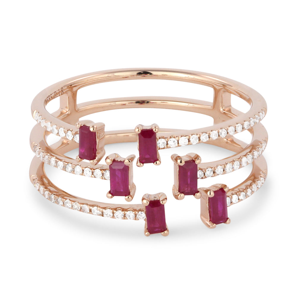 Madison L 14K Rose Gold Ruby Cocktail Ring - style R1297RUP