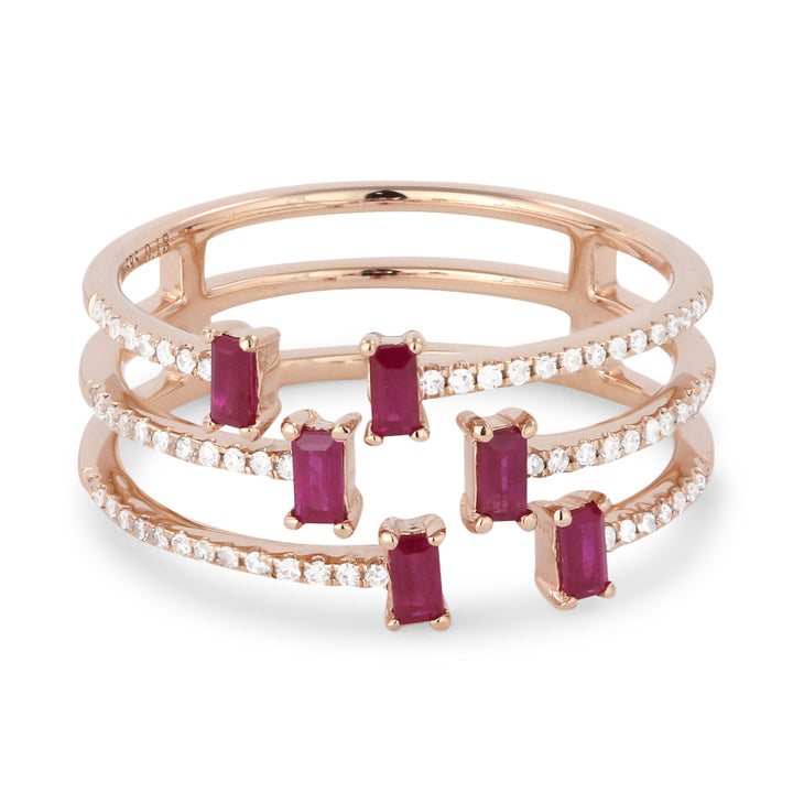 Madison L 14K Rose Gold Ruby Cocktail Ring - style R1297RUP
