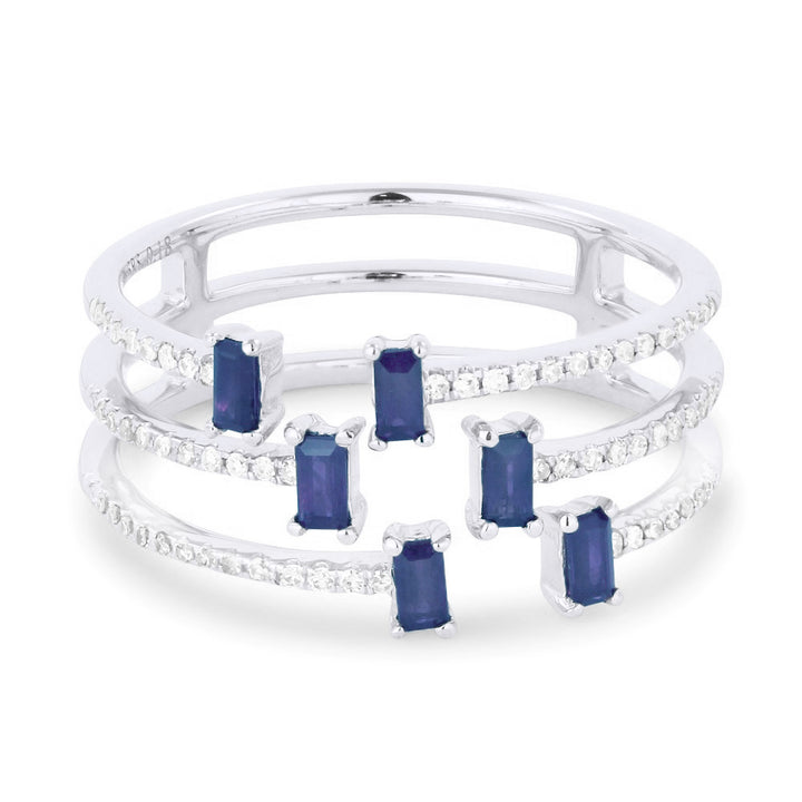 Madison L 14K White Gold Sapphire Cocktail Ring - style R1297SAW