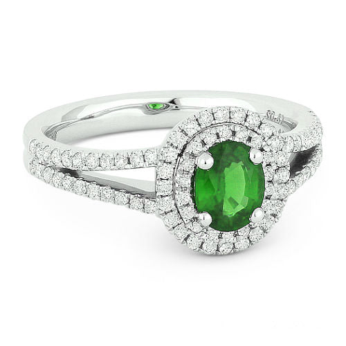 Madison L 18K White Gold Emerald Oval Ring - style R1310EMW