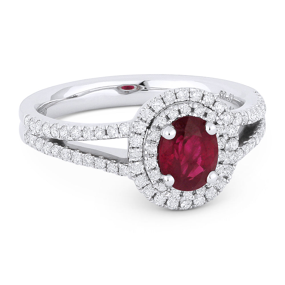 Madison L 18K White Gold Ruby Oval Ring - style R1310RUW