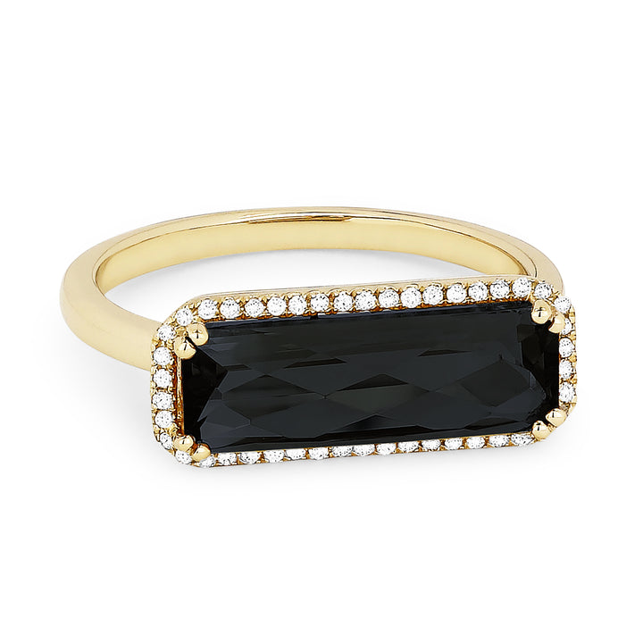 Madison L 14K Yellow Gold Black Onyx Rectangle Ring - style R1336BOY