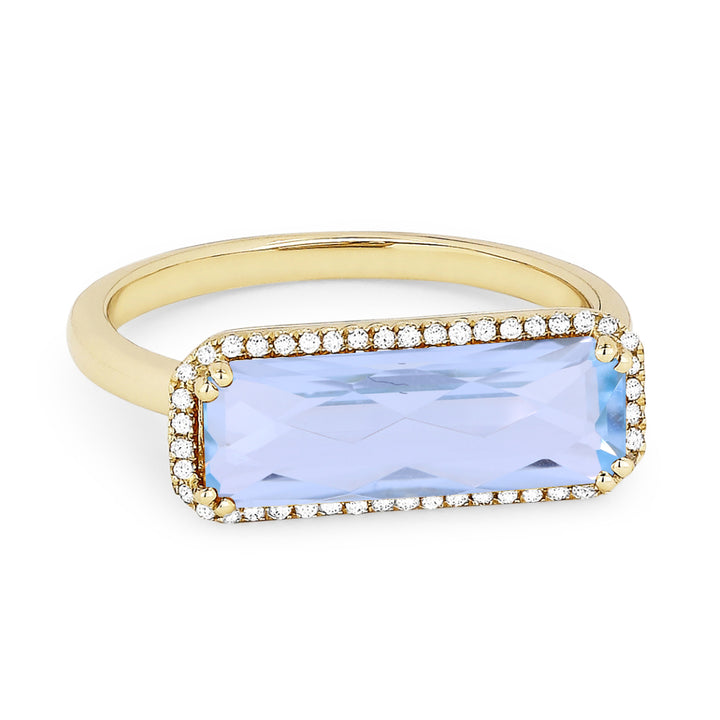 Madison L 14K Yellow Gold Blue Topaz Rectangle Ring - style R1336BTY