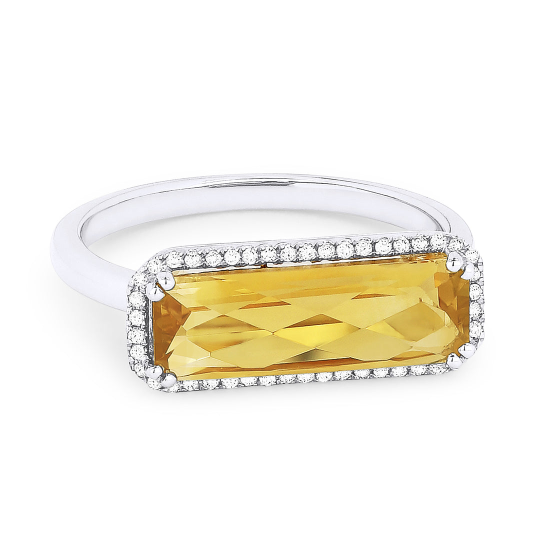 Madison L 14K White Gold Citrine Rectangle Ring - style R1336CTW