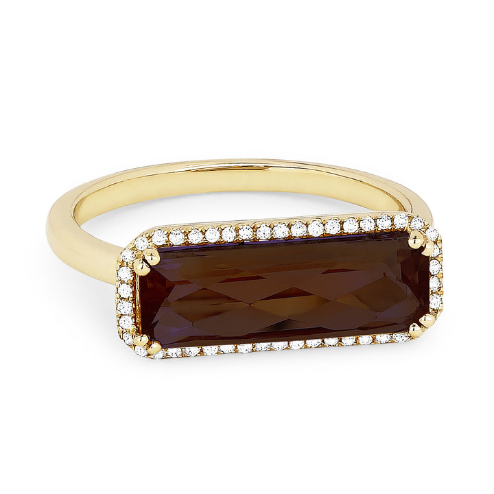 Madison L 14K Yellow Gold Garnet Rectangle Ring - style R1336GAY