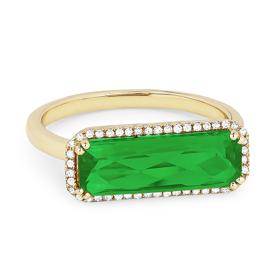 Madison L 14K Yellow Gold Created Emerald Rectangle Ring - style R1336GCY