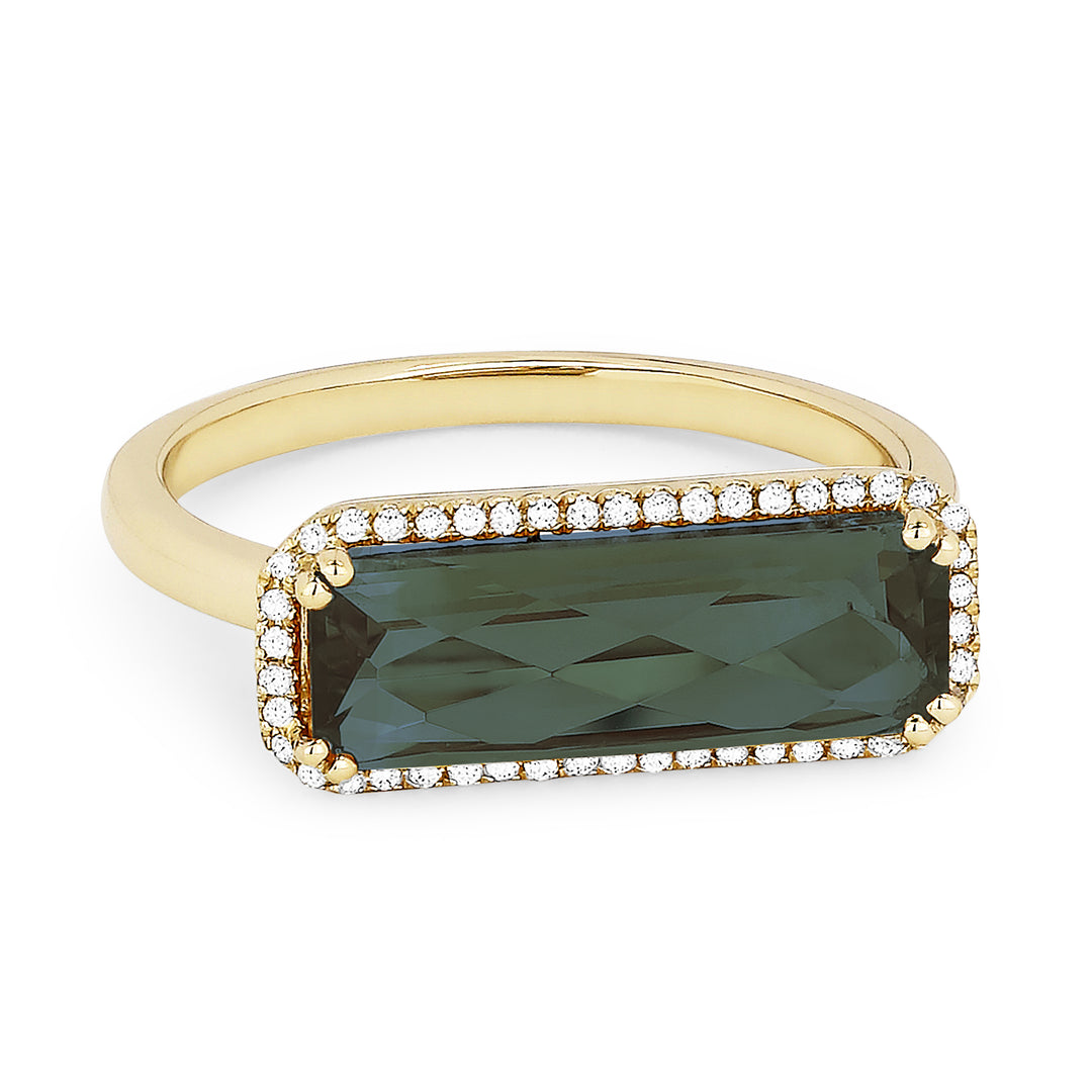 Madison L 14K Yellow Gold Created Green Spinel Rectangle Ring - style R1336GSY