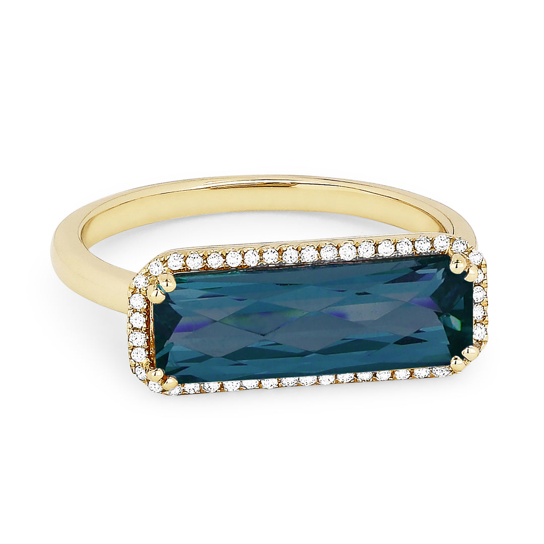Madison L 14K Yellow Gold London Blue Topaz Rectangle Ring - style R1336LBTY