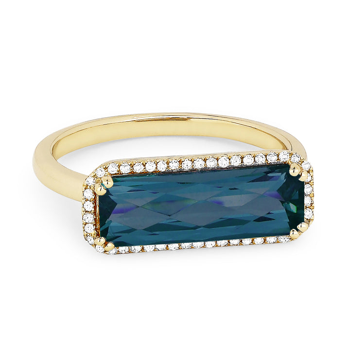 Madison L 14K Yellow Gold London Blue Topaz Rectangle Ring - style R1336LBTY