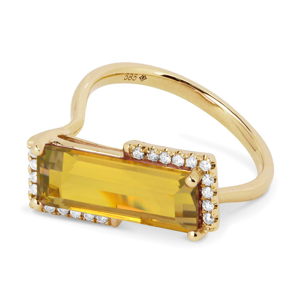 Madison L 14K Yellow Gold Citrine Rectangle Ring - style R1338CTY