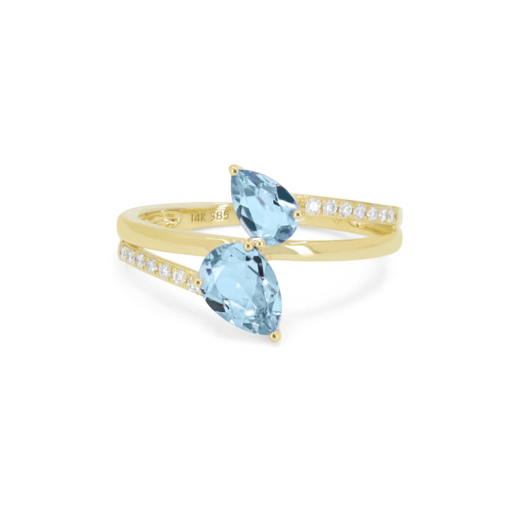 Madison L 14K Yellow Gold Blue Topaz Ring - style R1366BTY