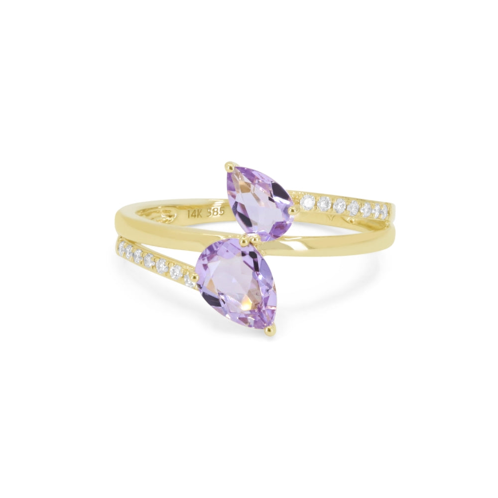 Madison L 14K Yellow Gold Pink Amethyst Ring - style R1366PAMY