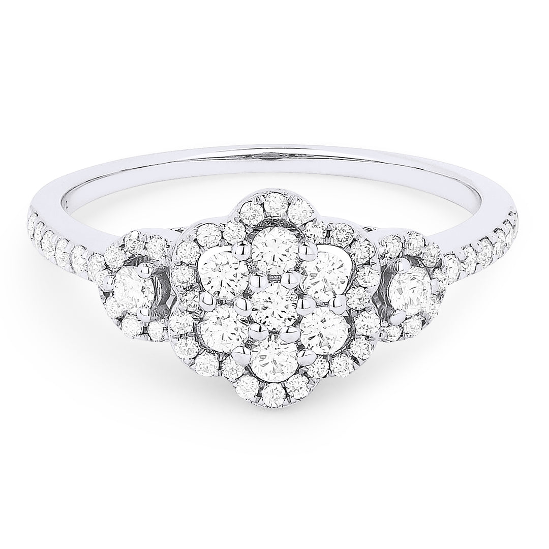 Madison L 14K White Gold Diamond Flower Ring - style R1377W