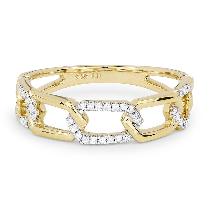 Madison L 14K Yellow Gold Diamond Paperclip Ring - style R1378Y