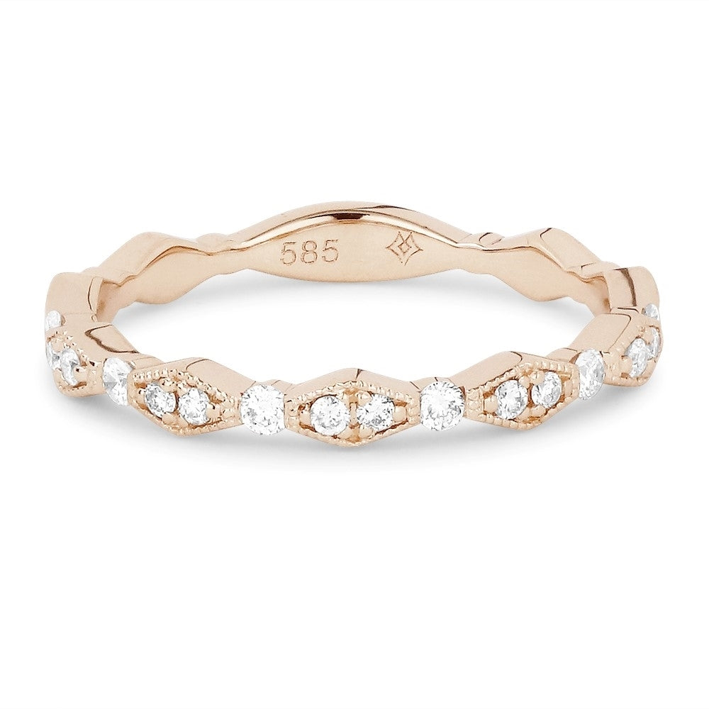 Madison L 14K Rose Gold Diamond Stackable Ring - style R1379P