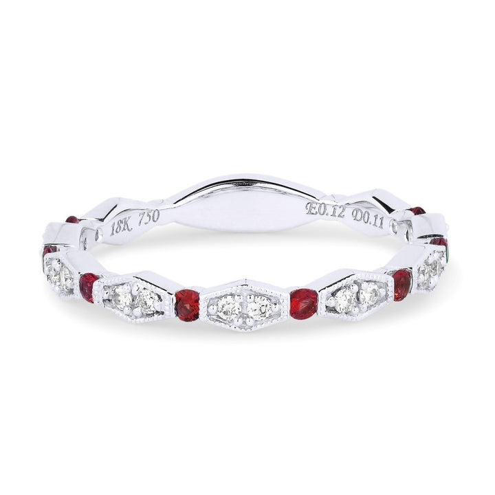 Madison L 14K White Gold Ruby Stackable Ring - style R1379RUW