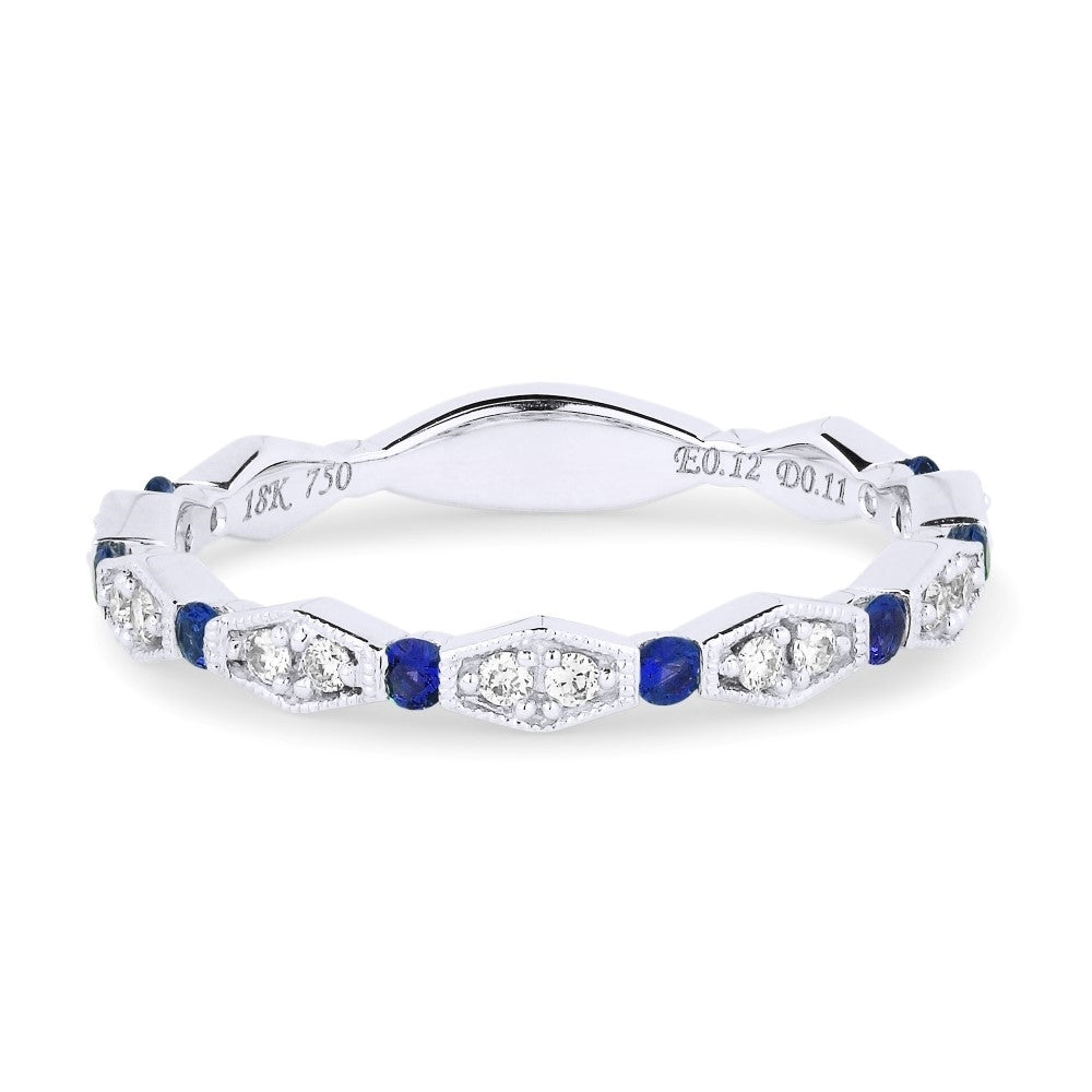 Madison L 14K White Gold Sapphire Stackable Ring - style R1379SAW