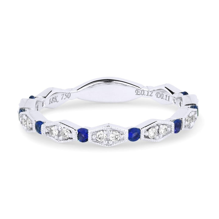 Madison L 14K White Gold Sapphire Stackable Ring - style R1379SAW