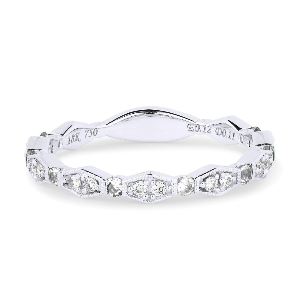 Madison L 14K White Gold Diamond Stackable Ring - style R1379W