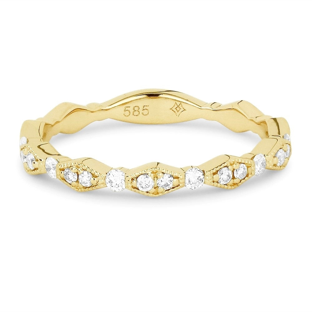 Madison L 14K Yellow Gold Diamond Stackable Ring - style R1379Y