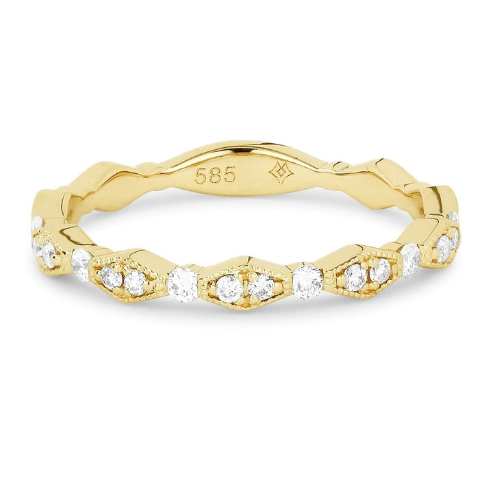 Madison L 14K Yellow Gold Diamond Stackable Ring - style R1379Y