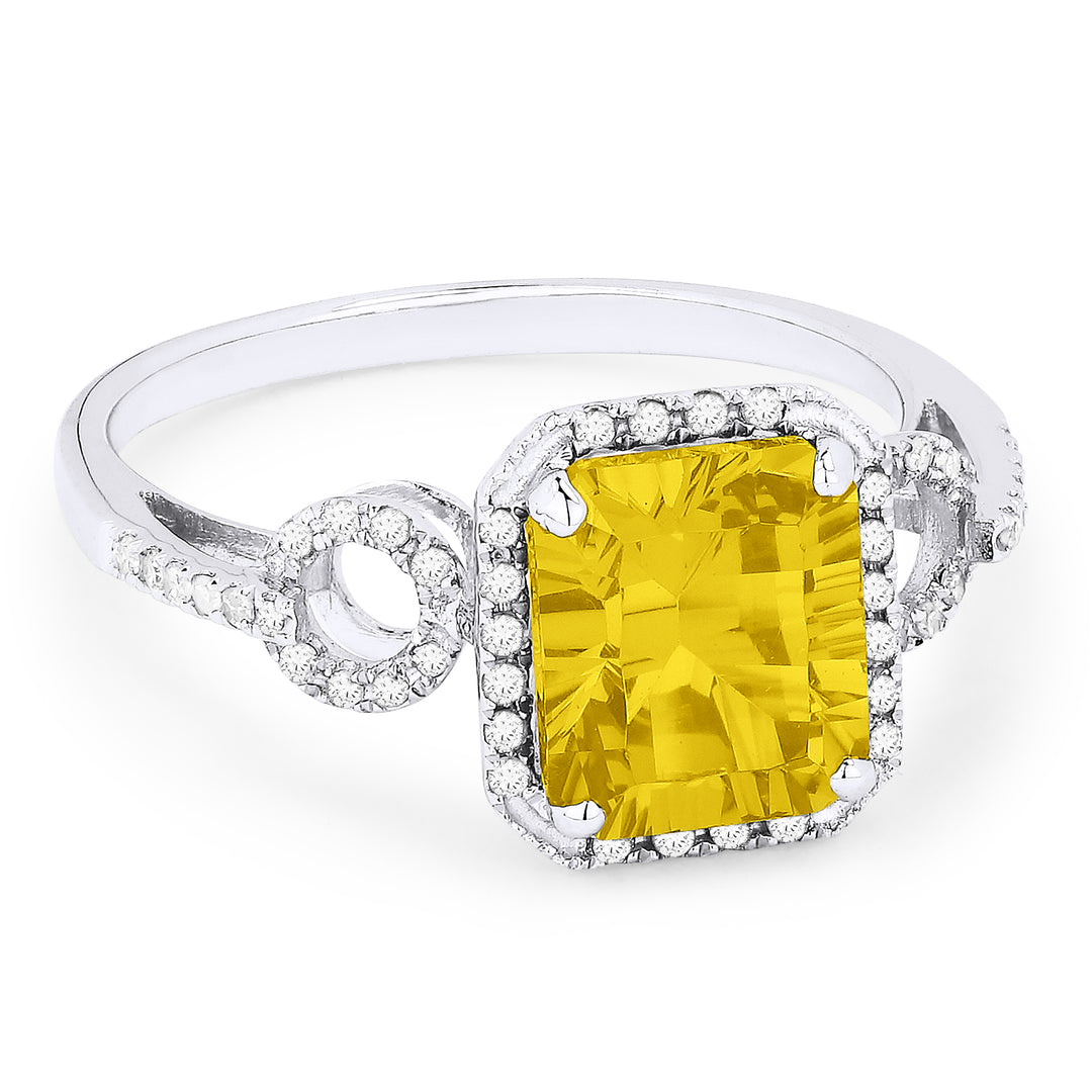 Madison L 14K White Gold Citrine Rectangle Ring - style R1415CTW
