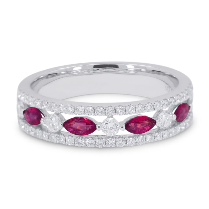 Madison L 14K White Gold Ruby Stackable Ring - style R1416RUW