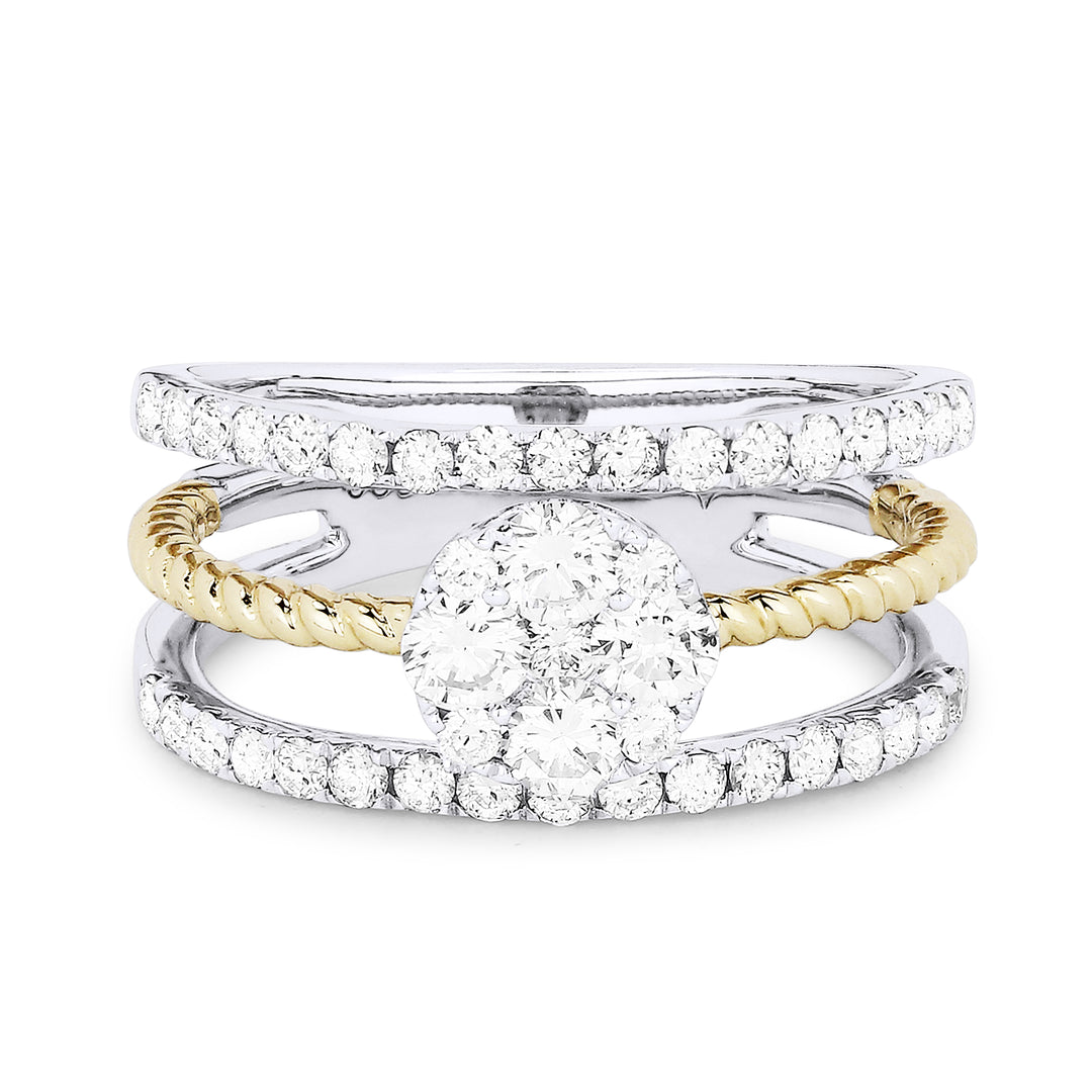 Madison L 14K Two Tone Gold Diamond Cocktail Ring - style R1421WY