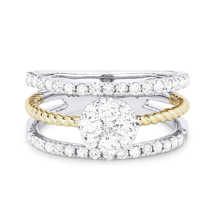 Madison L 14K Two Tone Gold Diamond Cocktail Ring - style R1421WY