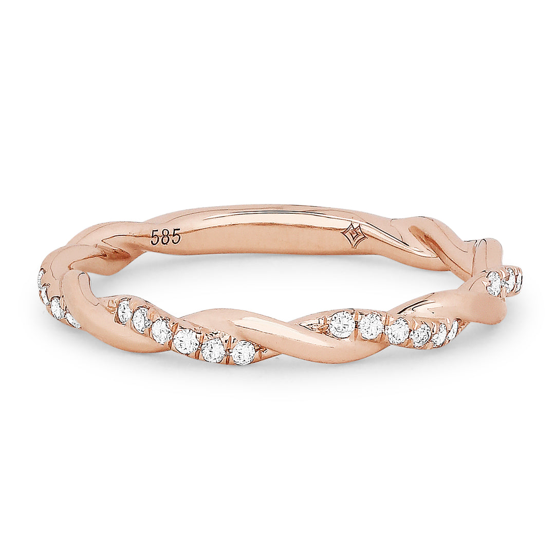 Madison L 14K Rose Gold Diamond Stackable Ring - style R1423P