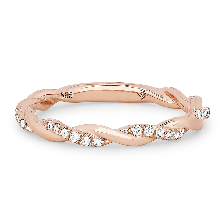 Madison L 14K Rose Gold Diamond Stackable Ring - style R1423P