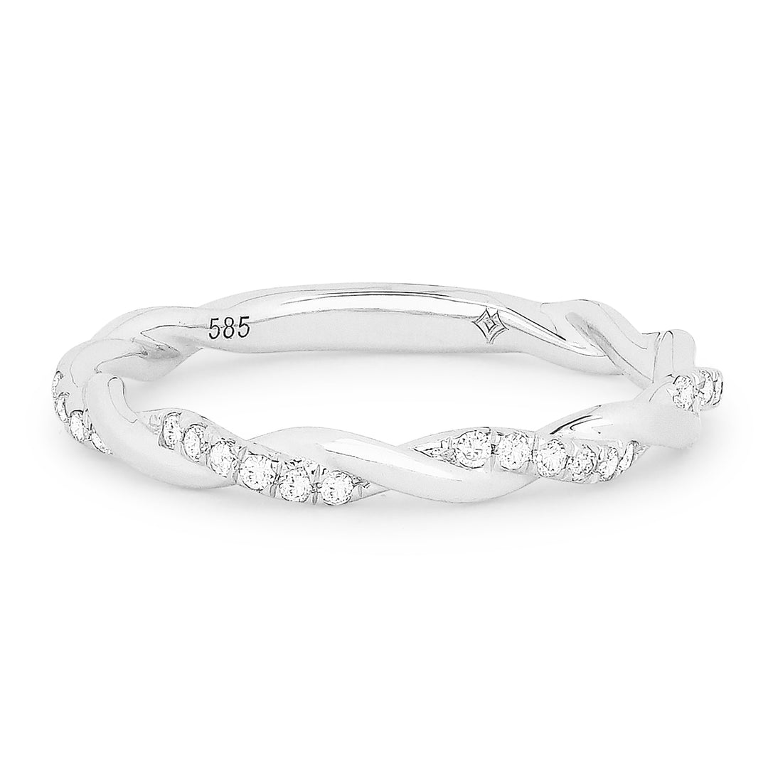 Madison L 14K White Gold Diamond Stackable Ring - style R1423W